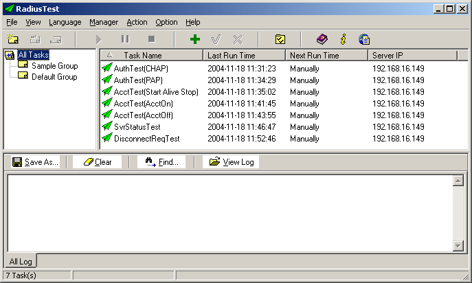 Radius Test Screenshot